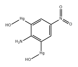4-ニトロ-2,6-ビス[ヒドロキシメルクリオ(II)]アニリン 化学構造式