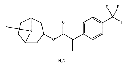 Benzeneacetic acid, a-methylene-4-(trifluoromethyl)-,8-methyl-8-azabicyclo[3.2.1]oct-3-yl ester, hydrate (4:1) Structure