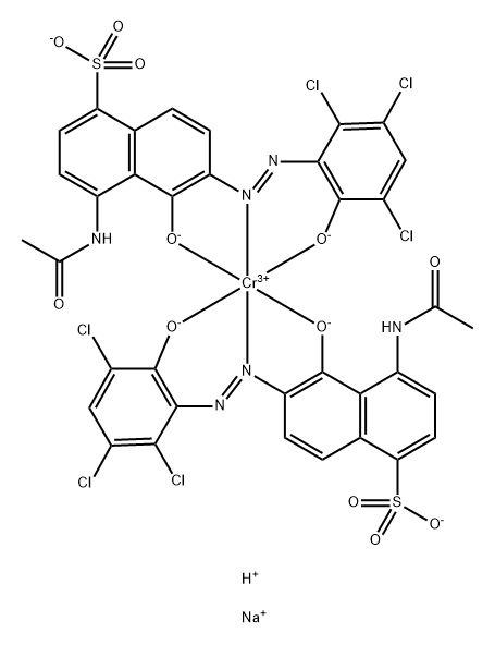 6408-13-5 Chromate(3-), bis[4-(acetylamino)-5-(hydroxy-κO)-6-[2-[2,3,5-trichloro-6-(hydroxy-κO)phenyl]diazenyl-κN1]-1-naphthalenesulfonato(3-)]-, sodium hydrogen (1:2:1)