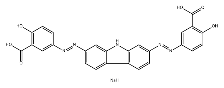 5,5'-[9H-Carbazole-2,7-diylbis(azo)]bis[2-hydroxybenzoic acid sodium] salt,6411-46-7,结构式