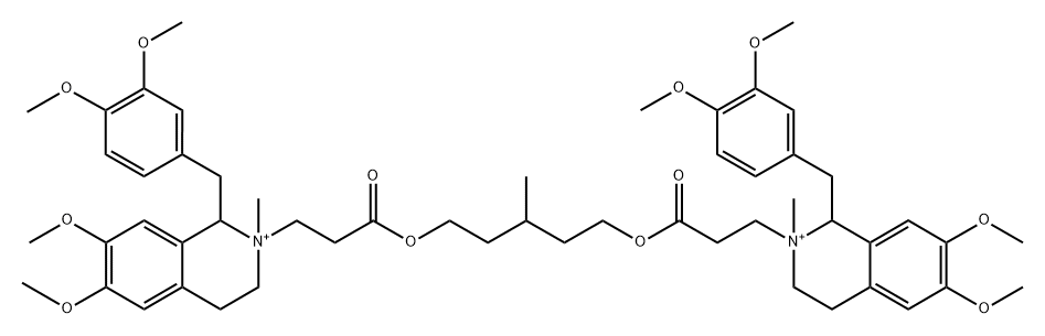 cis-trans isomer of 2,2\\\\\\\'-[(3-Methylpentane-1,5-diyl)bis[oxy(3-oxopropane-1,3-diyl)]]bis[1-(3,4-dimethoxybenzyl)-6,7-dimethoxy-2-methyl-1,2,3,4-tetrahydroisoquinolinium] dibenzenesulfonate 结构式