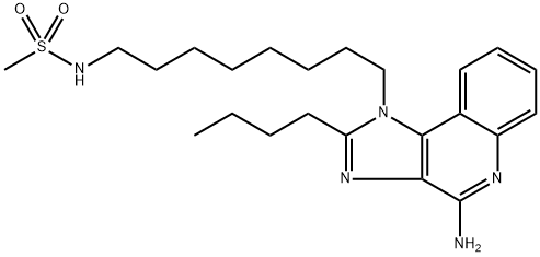 N-[8-(4-氨基-2-丁基咪唑并[4,5-C]喹啉-1-基)辛基]甲烷磺酰胺, 642473-47-0, 结构式