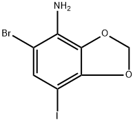 1,3-Benzodioxol-4-amine, 5-bromo-7-iodo-|5-溴-7-碘苯并[D][1,3]二氧醇-4-胺