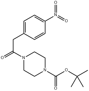 tert-Butyl 4-(2-(4-nitrophenyl)acetyl)piperazine-1-carboxylate 化学構造式