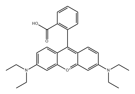 3,6-Bis(diethylamino)-9-(2-carboxyphenyl)-9,10-didehydro-9H-xanthene-10-ium Structure