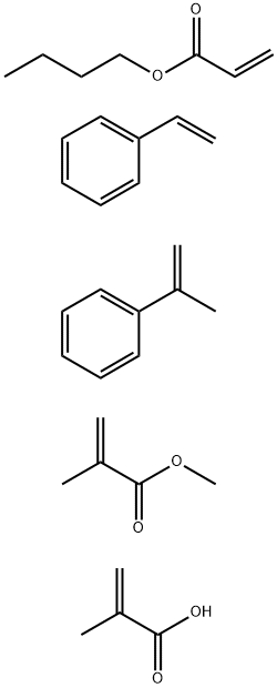 2-Propenoic acid, 2-methyl-, polymer with butyl 2-propenoate, ethenylbenzene, (1-methylethenyl)benzene and methyl 2-methyl-2-propenoate Structure