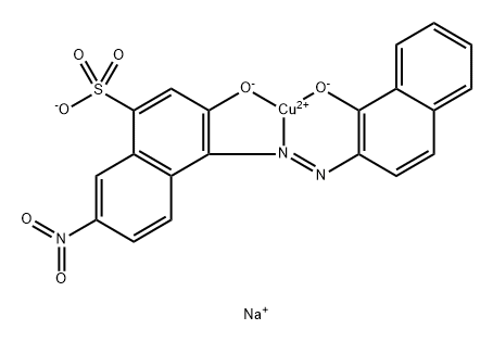 Cuprate(1-),[3-(hydroxy-kO)-4-[[1-(hydroxy-kO)-2-naphthalenyl]azo-kN1]-7-nitro-1-naphthalenesulfonato(3-)]-,sodium (9CI) Struktur