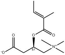 (3R)-3-[(E)-2-methylbut-2-enoyl]oxy-4-(trimethylazaniumyl)butanoate Struktur