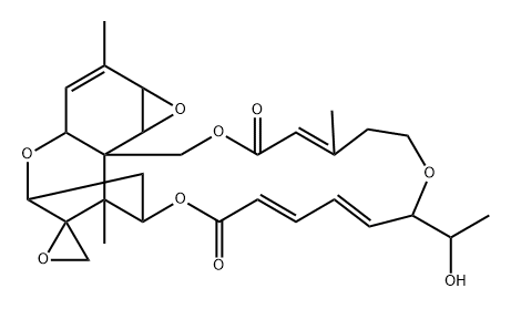 (2'E,7R,7'S,8S)-2',3'-Didehydro-7'-deoxo-2'-deoxy-7,8-epoxy-7'-[(R)-1-hydroxyethyl]verrucarin A Structure