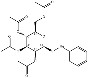 Mercury, phenyl(1-thio-.beta.-D-glucopyranose 2,3,4,6-tetraacetato-S)-|