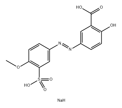 Benzoic acid,2-hydroxy-5-[2-(4-methoxy-3-sulfophenyl)diazenyl]-, sodium salt (1:2) Structure