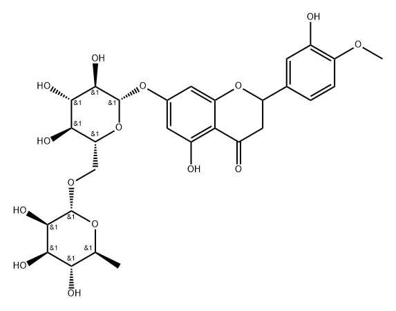 4H-1-Benzopyran-4-one, 7-[[6-O-(6-deoxy-α-L-mannopyranosyl)-β-D-glucopyranosyl]oxy]-2,3-dihydro-5-hydroxy-2-(3-hydroxy-4-methoxyphenyl)-