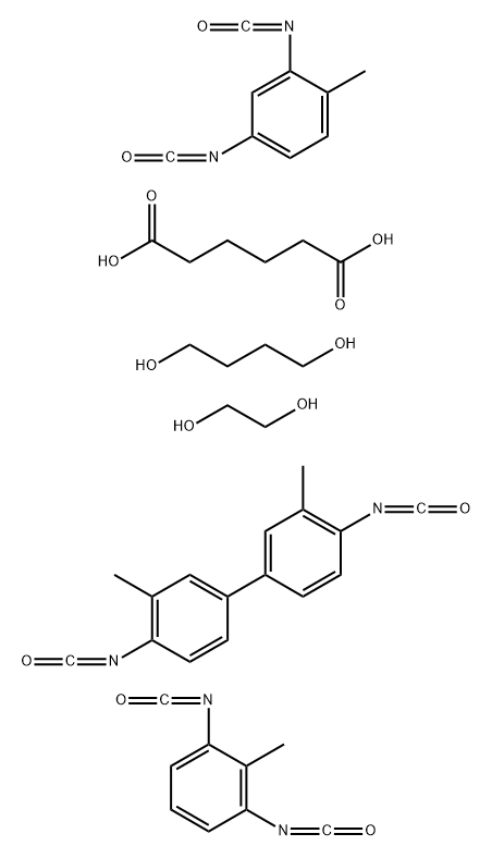 Hexanedioic acid, polymer with 1,4-butanediol, 4,4'-diisocyanato-3,3'-dimethyl-1,1'-biphenyl, 1,3-diisocyanato-2-methylbenzene, 2,4-diisocyanato-1-methylbenzene and 1,2-ethanediol,64743-19-7,结构式