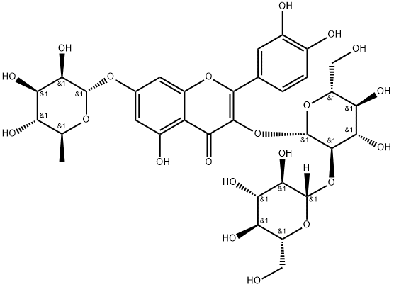 Quercetin 3-O-sophoroside-7-O-rhamnoside Struktur