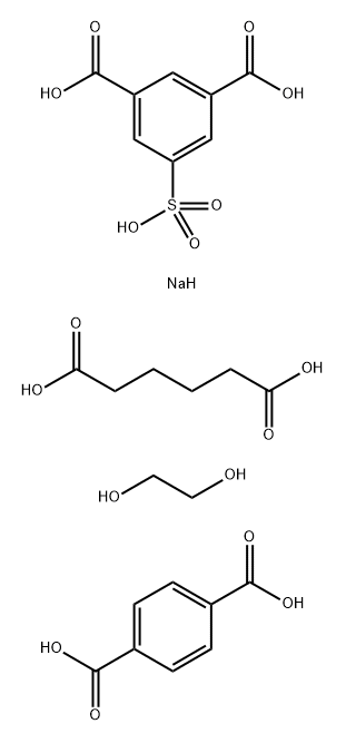 5-磺基-1,3-苯二甲酸单钠盐与1,4-苯二甲酸、1,2-乙二醇和己二酸的聚合物, 64945-78-4, 结构式