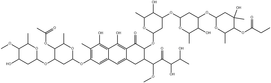 3'''-O-[3-C-Methyl-4-O-(1-oxopropyl)-2,6-dideoxy-α-L-arabino-hexopyranosyl]-7-methylolivomycin D|