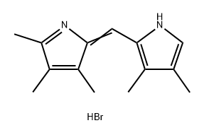 1H-Pyrrole, 3,4-dimethyl-2-[(3,4,5-trimethyl-2H-pyrrol-2-ylidene)methyl]-, hydrobromide (1:1),6498-25-5,结构式