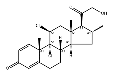 Pregna-1,4-diene-3,20-dione, 9,11-dichloro-21-hydroxy-16-methyl-, (11β,16α)- (9CI) Structure