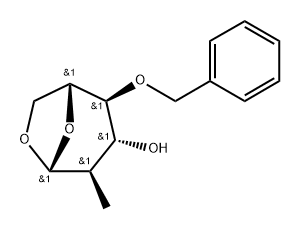 .beta.-D-Glucopyranose, 1,6-anhydro-2-deoxy-2-methyl-4-O-(phenylmethyl)- 结构式