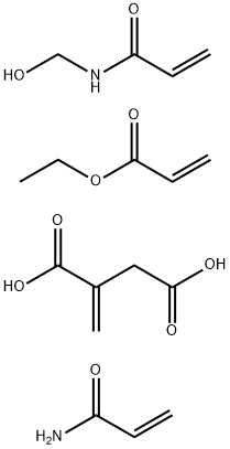 Butanedioic acid, methylene-, polymer with ethyl 2-propenoate, N-(hydroxymethyl)-2-propenamide and 2-propenamide|