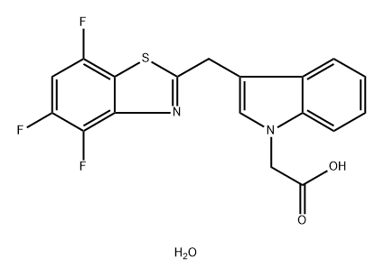 化合物 LIDORESTAT MONOHYDRATE,653599-32-7,结构式