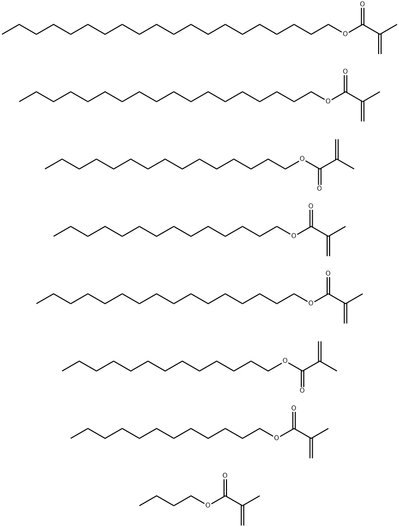 2-Propenoic acid, 2-methyl-, butyl ester, polymer with dodecyl 2-methyl-2-propenoate, eicosyl 2-methyl-2-propenoate, hexadecyl 2-methyl-2-propenoate, octadecyl 2-methyl-2-propenoate, pentadecyl 2-methyl-2-propenoate, tetradecyl 2-methyl-2-propenoate and t Structure