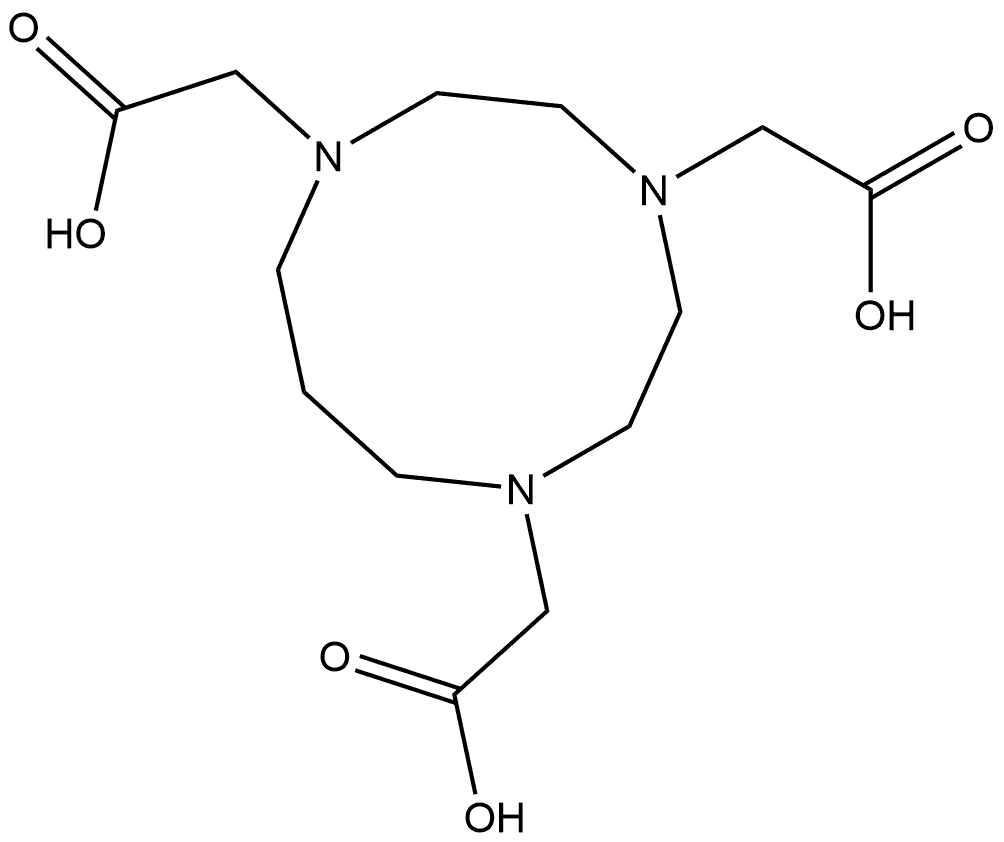 2,2,2-(1,4,7-三氮杂烷-1,4,7-三基)三乙酸 结构式