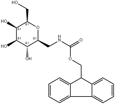 L-glycero-L-galacto-Heptitol, 2,6-anhydro-7-deoxy-7-[[(9H-fluoren-9-ylmethoxy)carbonyl]amino]- Structure