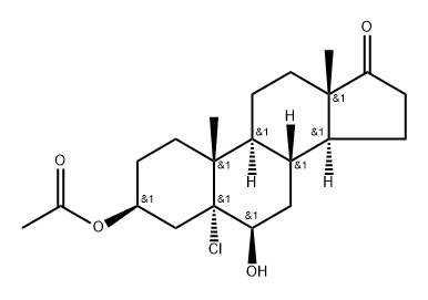 5-Chloro-3,6-dihydroxy-5-androstan-17-one 3-acetate Struktur