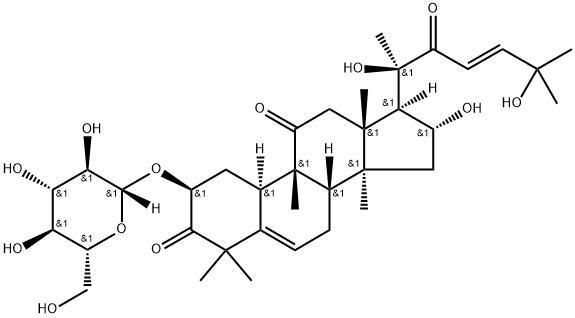 19-Norlanosta-5,23-diene-3,11,22-trione, 2-(β-D-glucopyranosyloxy)-16,20,25-trihydroxy-9-methyl-, (2β,9β,10α,16α,23E)- Structure