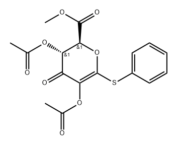 L-erythro-Hex-5-en-4-ulosonic acid, 2,6-anhydro-6-C-(phenylthio)-, methyl ester, diacetate Structure
