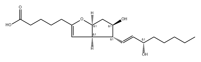 Prosta-6,13-dien-1-oic acid, 6,9-epoxy-11,15-dihydroxy-, (9α,11α,13E,15S)- (9CI) 化学構造式