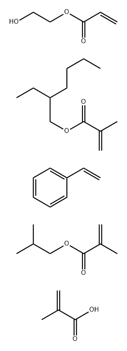 2-Propenoic acid, 2-methyl-, polymer with ethenylbenzene, 2-ethylhexyl  2-methyl-2-propenoate, 2-hydroxyethyl 2-propenoate and 2-methylpropyl  2-methyl-2-propenoate 结构式