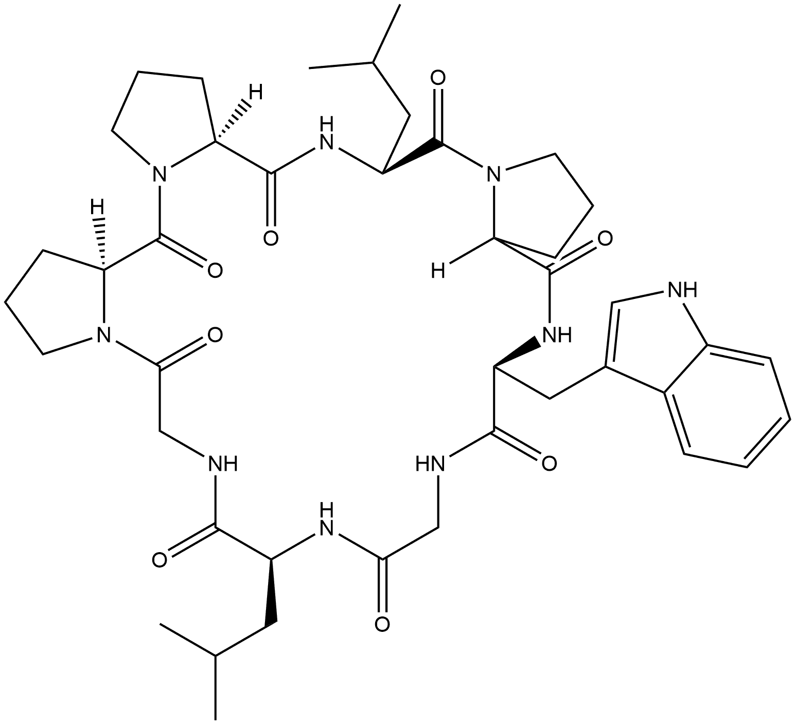 四棱草肽 B, 659733-02-5, 结构式