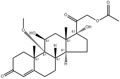 [2-(11,17-dihydroxy-9-methoxy-10,13-dimethyl-3-oxo-1,2,6,7,8,11,12,14, 15,16-decahydrocyclopenta[a]phenanthren-17-yl)-2-oxo-ethyl] acetate,6635-85-4,结构式