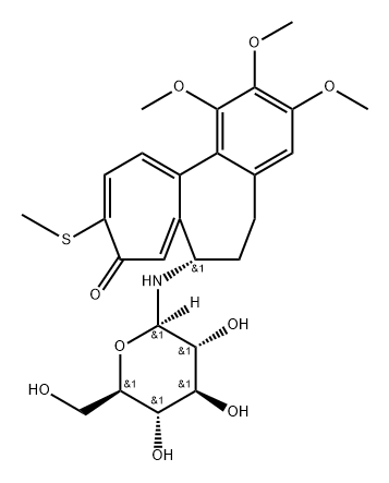 (S)-7-[(β-D-Glucopyranosyl)amino]-6,7-dihydro-1,2,3-trimethoxy-10-(methylthio)benzo[a]heptalen-9(5H)-one,66568-82-9,结构式