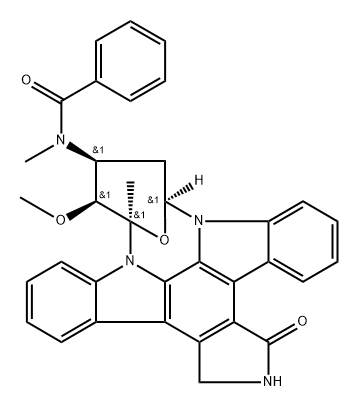 N-((5R,6S,7S,9R)-6-Methoxy-5-methyl-14-oxo-6,7,8,9,15,16-hexahydro-5H,14H-17-oxa-4b,9a,15-triaza-5,9-methanodibenzo[b,h]cyclonona[jkl]cyclopenta[e]-as-indacen-7-yl)-N-methylbenzamide 化学構造式