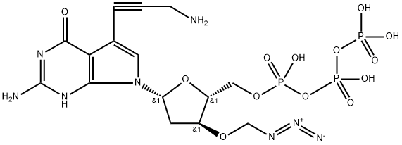 7-Deaza-7-Propargylamino-3′-Azidomethyi-dGTP Structure