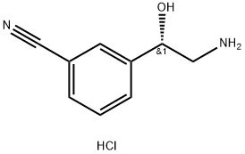 Benzonitrile, 3-[(1S)-2-amino-1-hydroxyethyl]-, hydrochloride (1:1) Structure