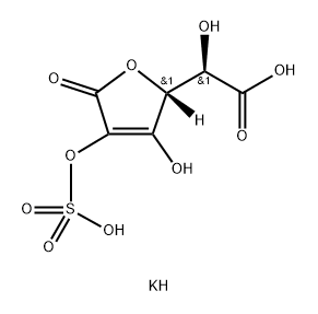 L-threo-Hex-2-enaric acid,1,4-lactone,2-(hydrogen sulfate), tripotassium salt Structure