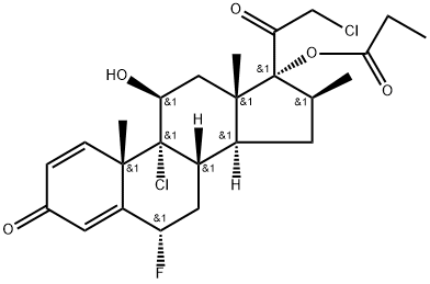 [(6S,8S,9R,10S,11S,13S,14S,16S,17R)-9-chloro-17-(2-chloroacetyl)-6-fluoro-11-hydroxy-10,13,16-trimethyl-3-oxo-6,7,8,11,12,14,15,16-octahydrocyclopenta[a]phenanthren-17-yl] propanoate Struktur