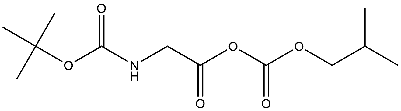 Glycine, N-[(1,1-dimethylethoxy)carbonyl]-, anhydride with 2-methylpropyl hydrogen carbonate Struktur
