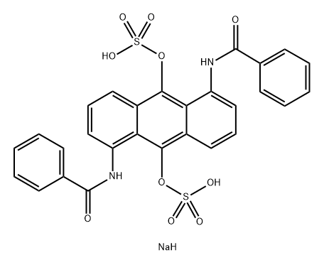 disodium 1,5-dibenzamidoanthracene-9,10-diyl bis(sulphate) Struktur