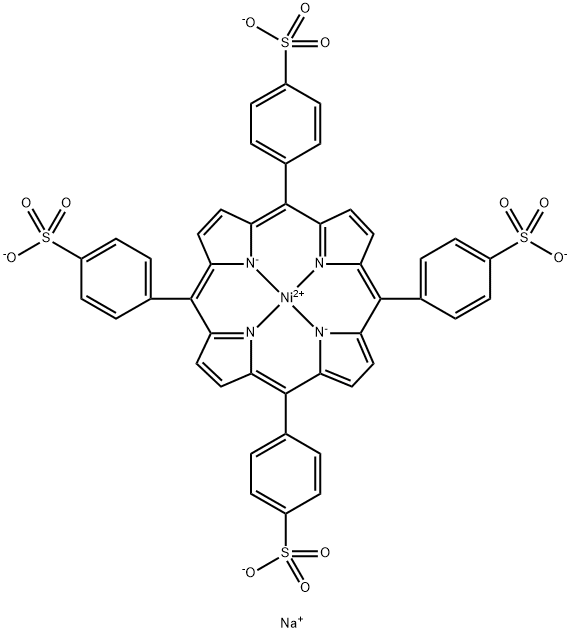 Nickelate(4-), [[4,4',4'',4'''-(21H,23H-porphine-5,10,15,20-tetrayl-κN21,κN22,κN23,κN24)tetrakis[benzenesulfonato]](6)]-, tetrasodium Structure