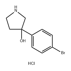 3-Pyrrolidinol, 3-(4-bromophenyl)-, hydrochloride (1:1) Struktur