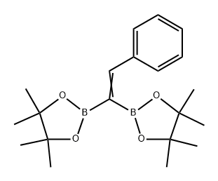 β,β-ビス(4,4,5,5-テトラメチル-1,3,2-ジオキサボロラン-2-イル)スチレン 化学構造式