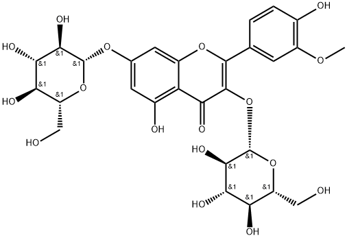 异鼠李素-3,7-O-二葡萄糖苷 结构式