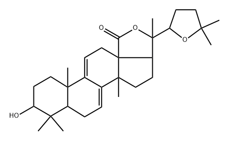 (22R)-22,25-Epoxy-3β,20-dihydroxylanosta-7,9(11)-dien-18-oic acid 18,20-lactone 结构式