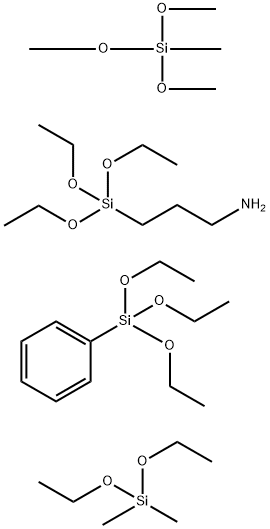 1-Propanamine, 3-(triethoxysilyl)-, polymer with diethoxydimethylsilan e, triethoxyphenylsilane and trimethoxymethylsilane 结构式