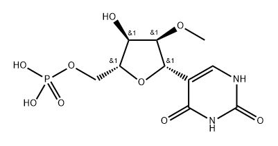 5-(2-O-甲基-5-O-膦酰基-Β-D-呋喃核糖基)-2,4(1H,3H)-嘧啶二酮 结构式